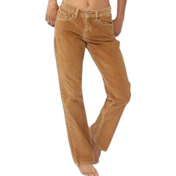 VTG Levi Strauss Signature Low Rise Bootcut Corduroy Y2K Flap Pockets Brown 16 - Picture 1 of 6